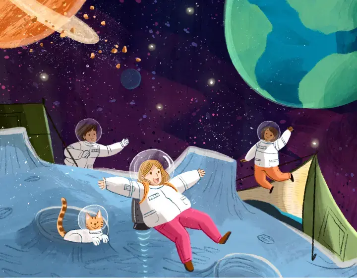 Illustrated space walk creative writing task